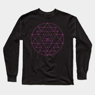 Pink Circles and Triangles Long Sleeve T-Shirt